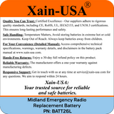 Long Lasting 3200mAh Replacement Battery for Midland Emergency Radio ER210/ER310 (2nd Gen) / PN: BATT26L.