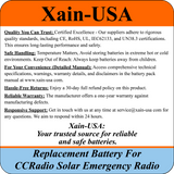 Replacement battery for the CCRadio Solar AM/FM/Weather Emergency Radio, Protected 3.7V Li-ion 3400mAh.