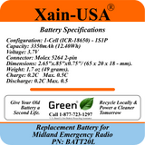 High Capacity 3350mAh Rechargeable Replacement Battery — Compatible with Midland Emergency Weather Radios | Part No. BATT20L | Fits First-Generation ER200, ER210, ER300, and ER310 Models