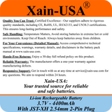 3.7V 4400mAh Li-ion Replacement Battery with JST-XH 2P 2.54mm Connector for Ortizan 24W Bluetooth Speaker IPX7, RC Toys, Lighting, DIY Equipment