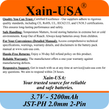 Premium 1S2P 3.7V 5200mAh / High Drain / Li-ion Battery Pack / with JST-PH 2-pin Plug / Supports 4A Continuous Discharge / Ideal for Bluetooth speakers, toys, lighting, and electronics.