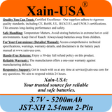 Premium 3.7V 5200mAh / High Drain / Li-ion Battery Pack / with JST-XH 2-pin Plug / Supports 4A Continuous Discharge / Ideal for Bluetooth speakers, toys, lighting, and electronics.