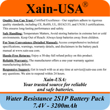 Water‑Resistant 7.4V 3200mAh Battery Pack for Bike LED Lights, DC 5.5×2.1mm Female Plug