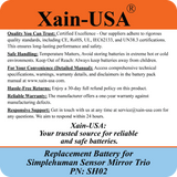 7800mAh ULTRA-CAPACITY Replacement Battery for Simplehuman PN:SH02 Models ST3007 ST3011 & ST3024 Sensor Mirror Trio, 3.7V Rechargeable Li-ion Pack, Built with Xain-Xtra Cells for 1000+ Cycles.