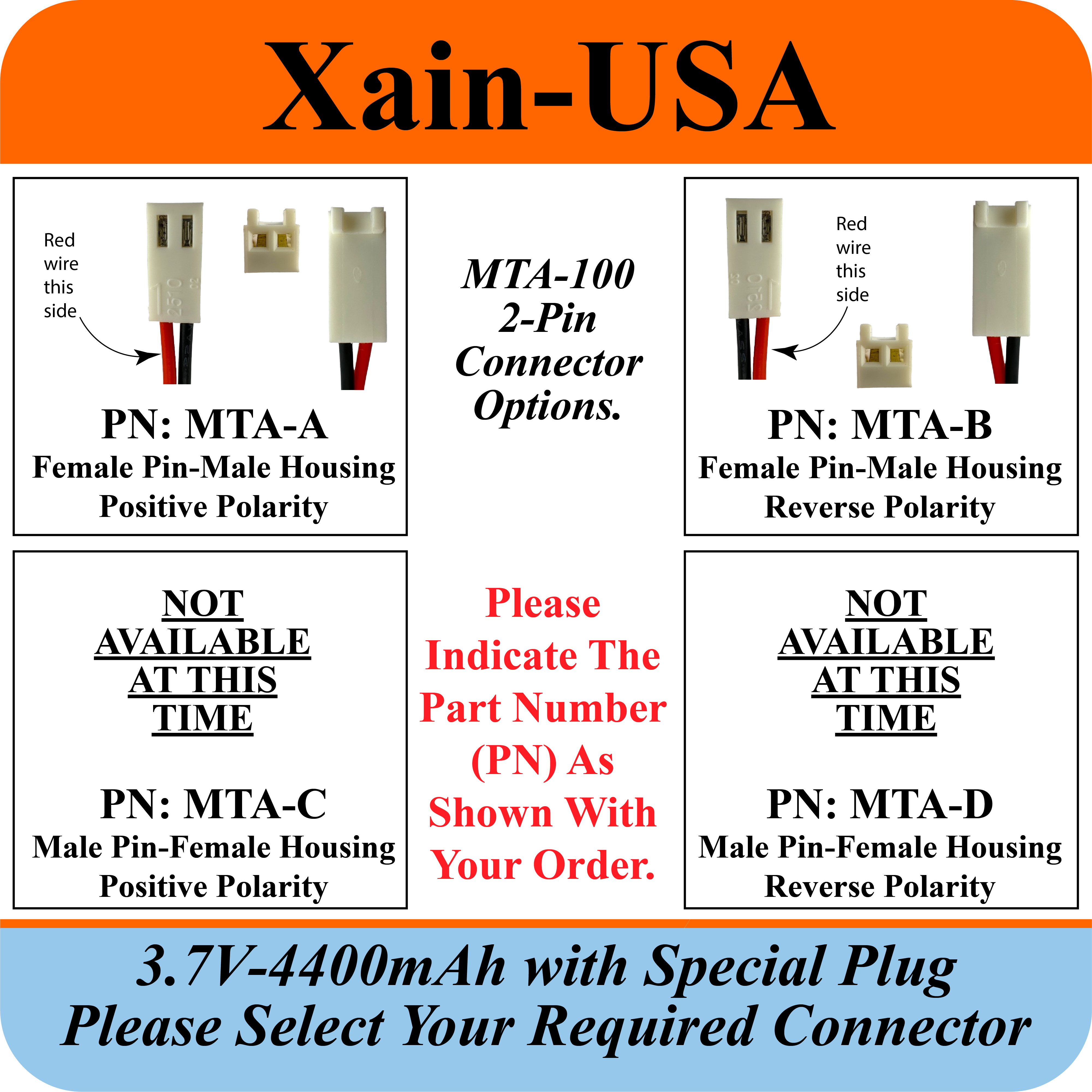 3.7V 4400mAh Special Order