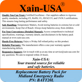 (2-Pack) 2600mAh Replacement Battery for Midland Emergency Radio PN: BATT20L, 1st Gen. ER200 / ER210 / ER300 / ER310