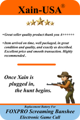 (Xain-HUNT) Powerful 6400mAh SMART Package replacement battery for FOXPRO PN: Lith/CHG & PN: 34318 / fits: Banshee, Hellfire, Krakatoa-ii, Screaming Banshee, Shockwave, Snow Commando, X1 X24 X2S Xwave