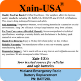 (2-Pack) PN: BATT20L Replacement Battery for Midland Emergency Radio ER200, ER300, ER210 (1st Gen), ER310 (1st Gen) – 2600mAh Li-ion, Future Xain-Xtra 1000+ Cycle Cell