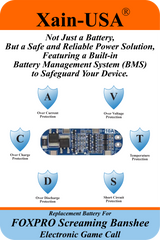 (Xain-HUNT) Powerful 6400mAh SMART Package replacement battery for FOXPRO PN: Lith/CHG & PN: 34318 / fits: Banshee, Hellfire, Krakatoa-ii, Screaming Banshee, Shockwave, Snow Commando, X1 X24 X2S Xwave