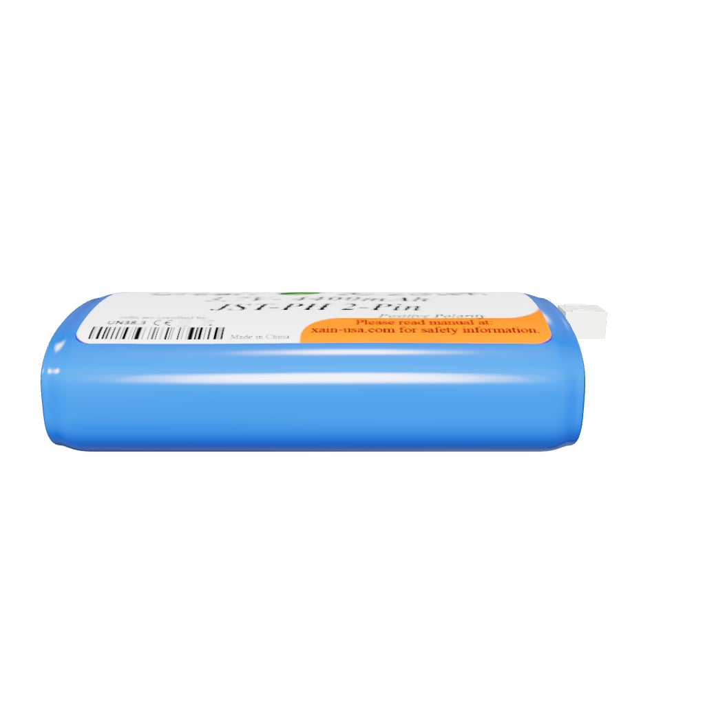3D model of 3.7V 4400mAh 1S2P Li-ion Replacement Battery – JST-PH 2.0 2-Pin Connector, 16.28Wh